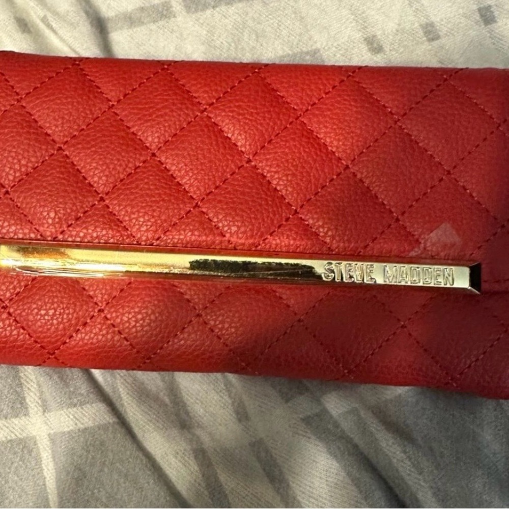 Steve Madden Red Quilted Wristlet